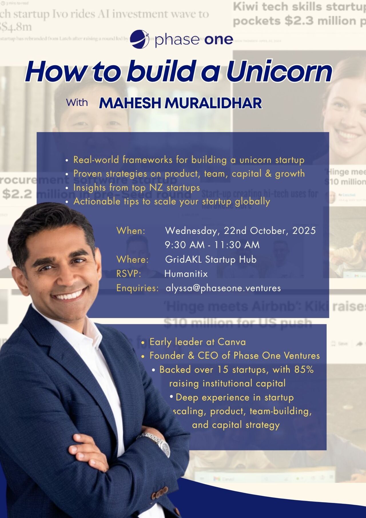 How to Build a Unicorn Event - Tue 21 Oct How to Build a Unicorn Event - Tue 21 Oct